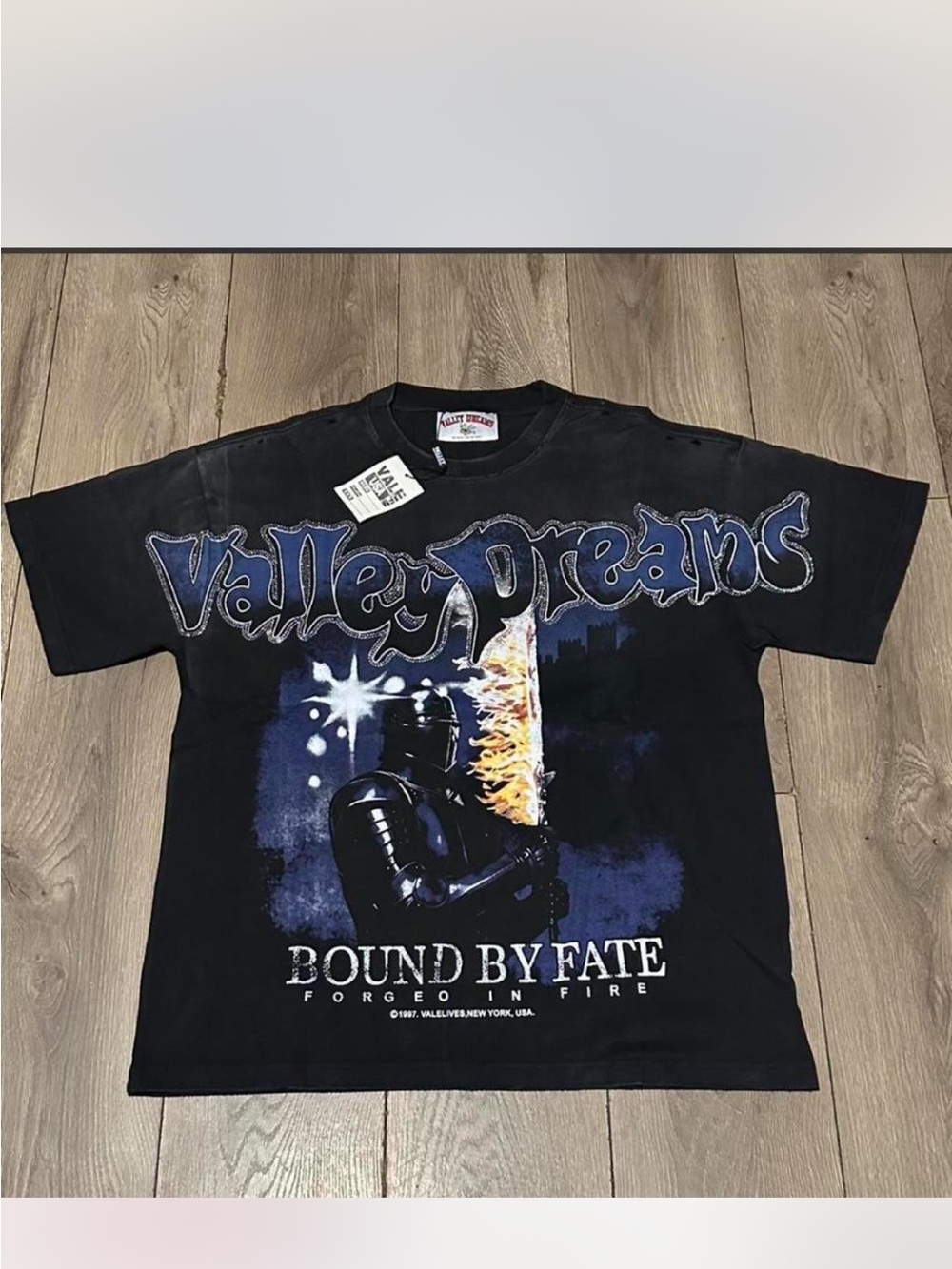 Valley dreams Bound By Fate" Black Graphic Tee